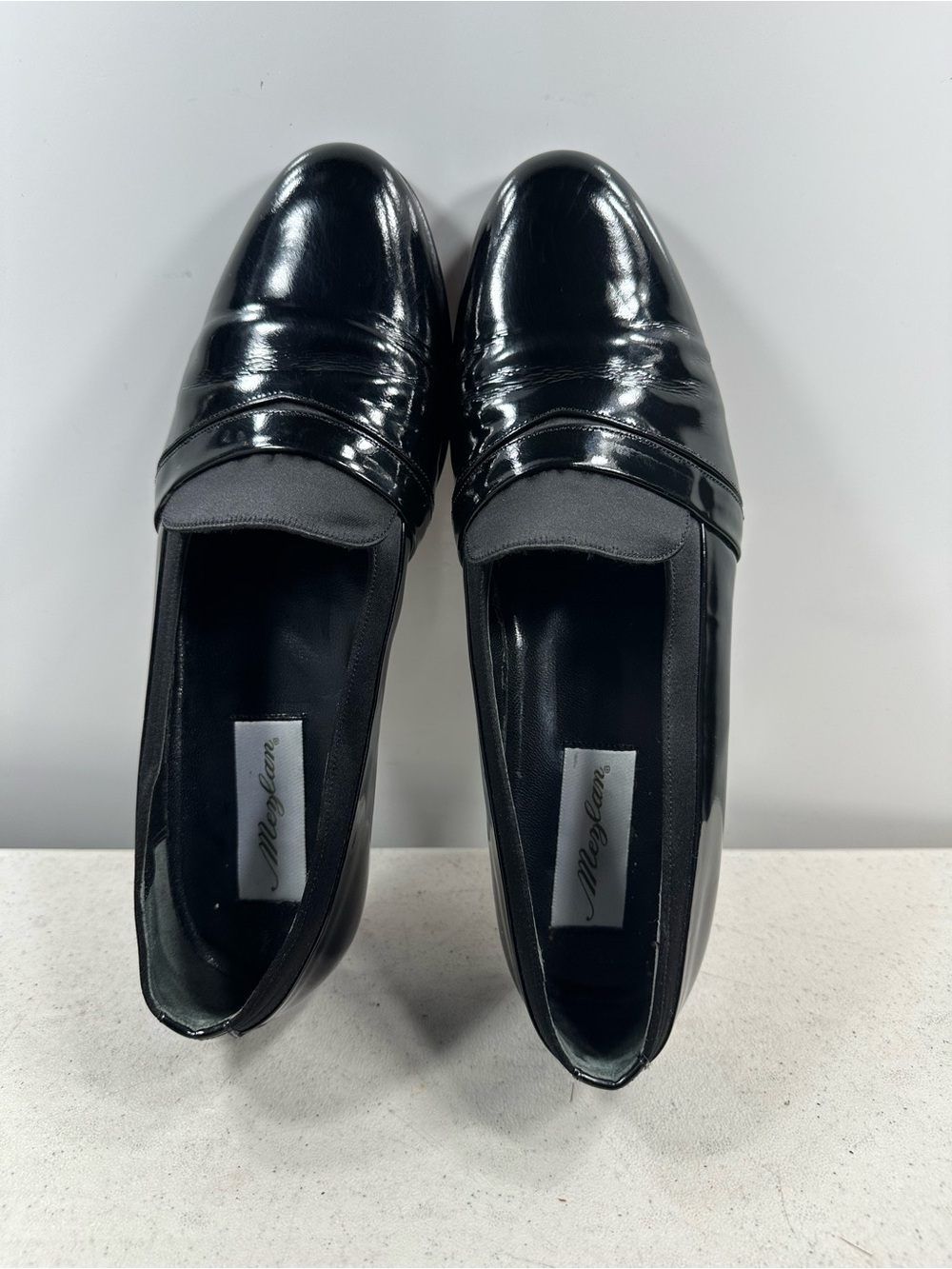 Mezlan Mirage Men's Black Leather Slip-On Patent Size 9.5 loafer shoes - Picture 5 of 6